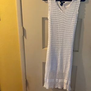 Crochet dinner dress with shirt jacket